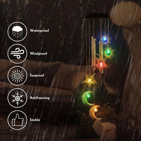 Colingmill sun moon star chime easy hanging on balcony.