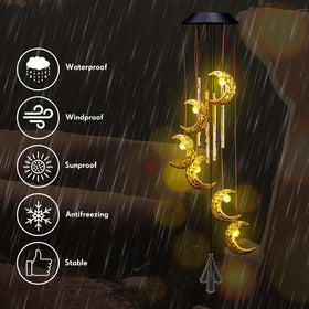 Colingmill waterproof wind chime withstands rain while decorating yard.