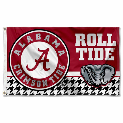 College Flags & Banners Co. Alabama Crimson Tide 3x5 banner flag front view for tailgates and home displays.