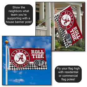 College Flags & Banners Co. Alabama Crimson Tide flag features quadruple stitched flyends for lasting durability.
