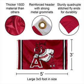 Arkansas Razorbacks flagpole-ready banner from College Flags and Banners Co for tailgates and events
