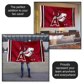 Officially licensed Razorbacks banner suitable for walls or outdoor flagpoles