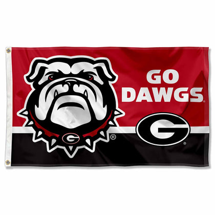 College Flags & Banners Co Georgia Bulldogs Go Dawgs banner front view for outdoor display