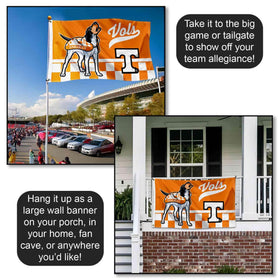 College Flags & Banners Co. flagpole-on display demonstrates easy mounting with two metal grommets