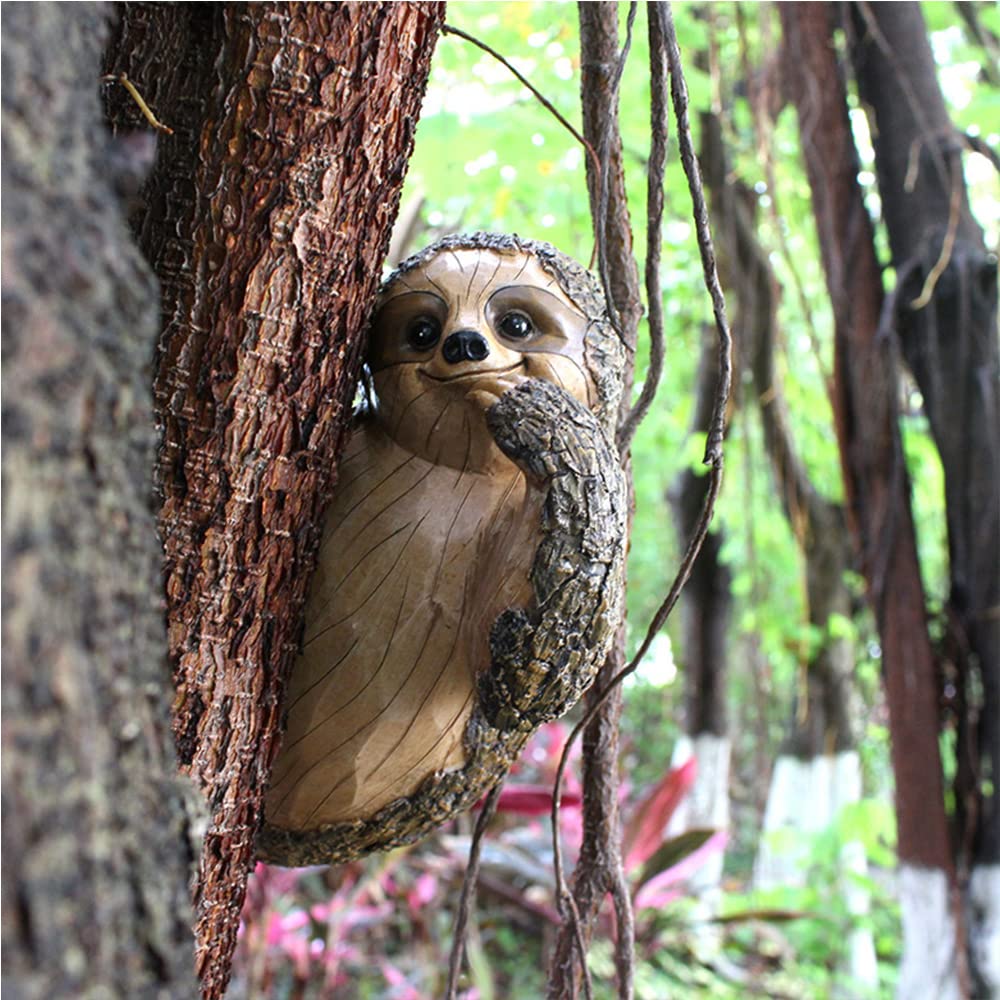 Colomix Sloth Tree Hugger with hand-painted details for garden character