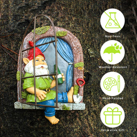 Colomix tree face decoration outdoor gnome embellishes trees with a friendly surprise.