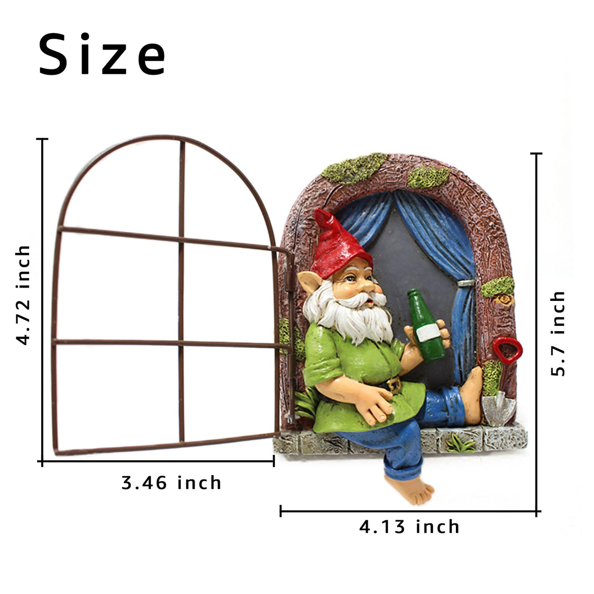 Colomix weatherproof resin gnome withstands sun and weather for year-round yard whimsy.