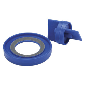 Dual sharpening disks safely restore the edge on 45mm rotary blades, reducing burrs