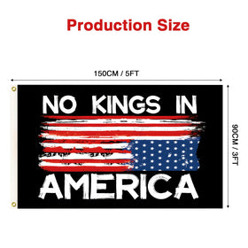 Colorato No Kings flag fade-resistant print ensuring vibrant colors over time.