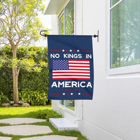 Colorato No Kings flag front view highlighting durable, weather-ready fabric.