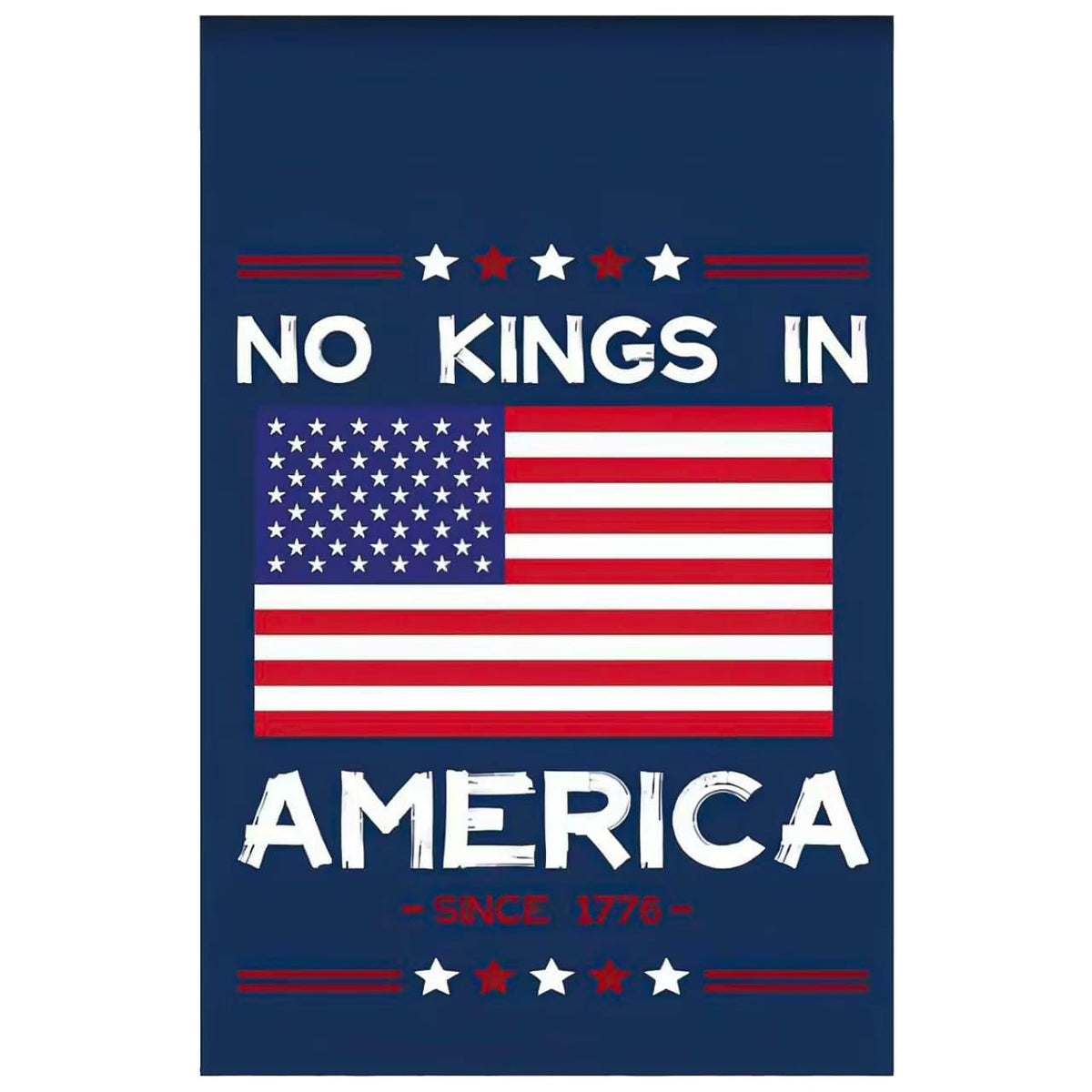 Colorato No Kings yard flag double-sided design for year-round porch display.
