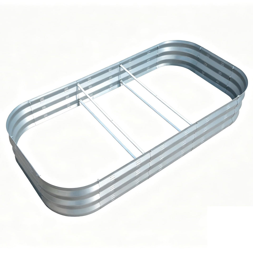 Colorfulbeetle galvanized raised garden bed 67x36x10in enables large vegetable growing space.