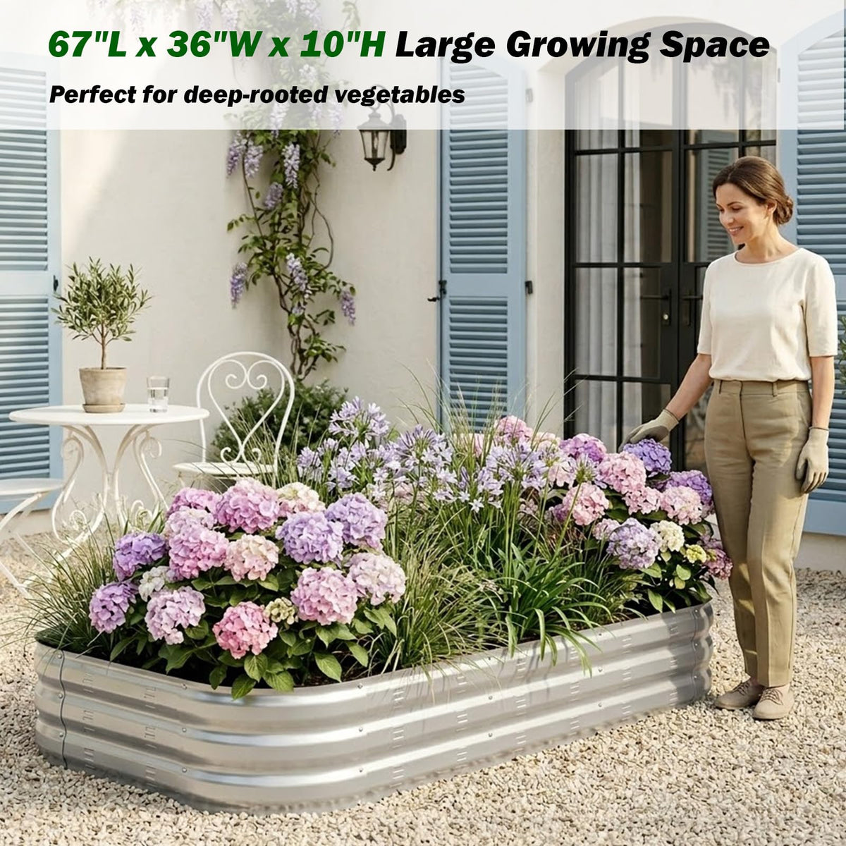 Colorfulbeetle bed with side vents promotes healthy root respiration and plant vigor.