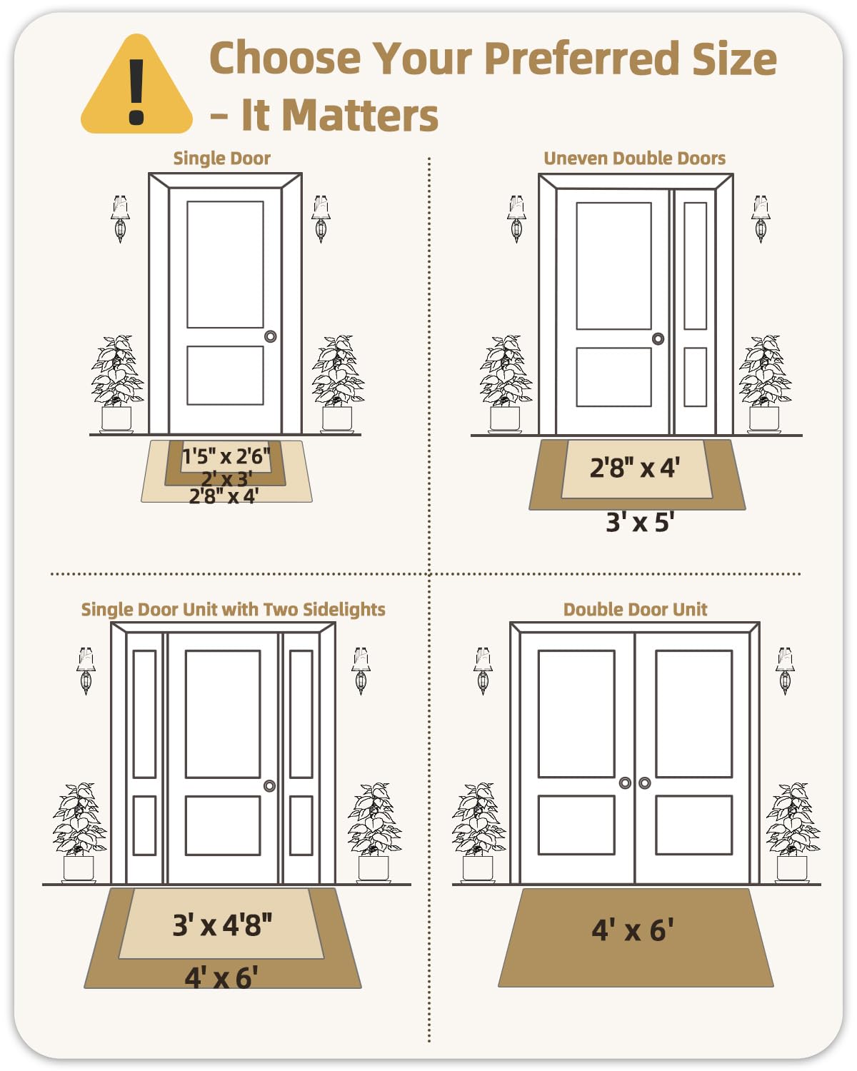 Color&Geometry mat with anti-slip backing provides secure footing at entry.