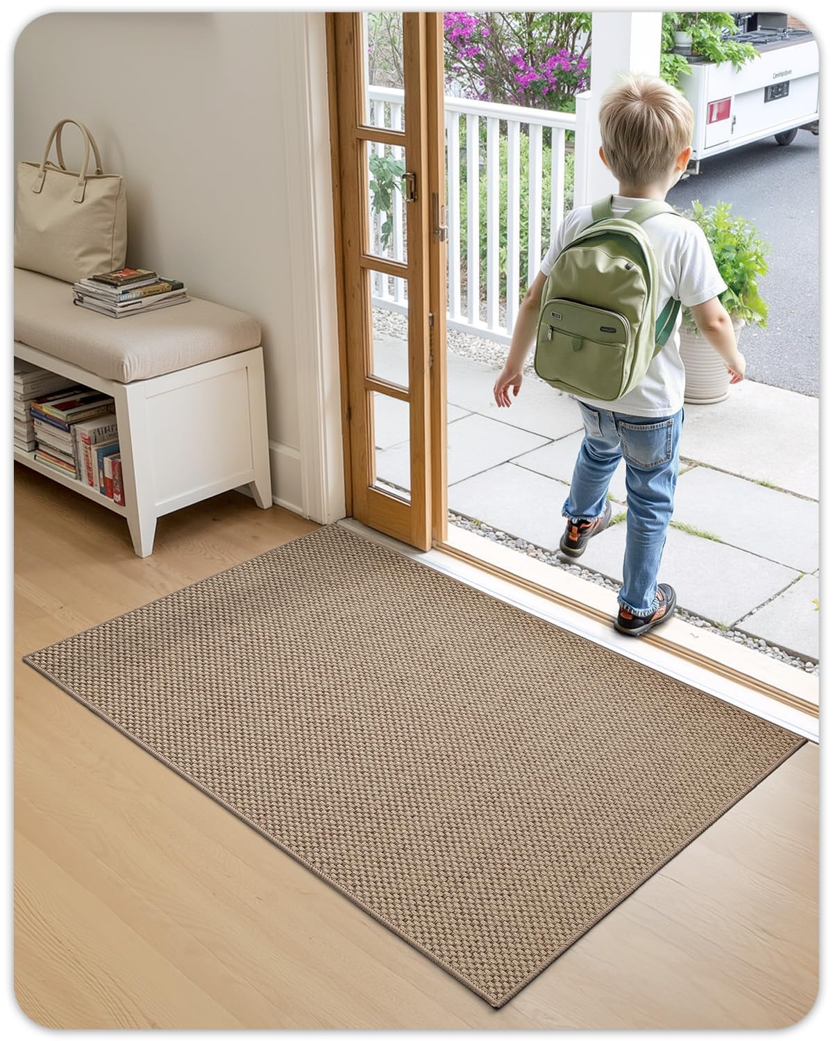 Color&Geometry versatile doormat suitable for front door, back door, or hallway.