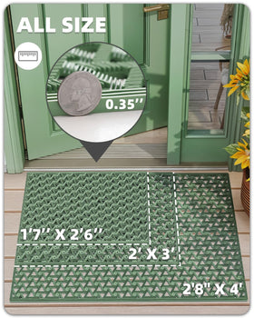 Color&Geometry door mat with drainage keeps moisture away from floors.