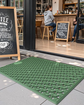 Color&Geometry easy-clean mat resists stains and cleans easily.