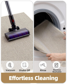Color&Geometry easy-care mat cleans quickly with machine washing