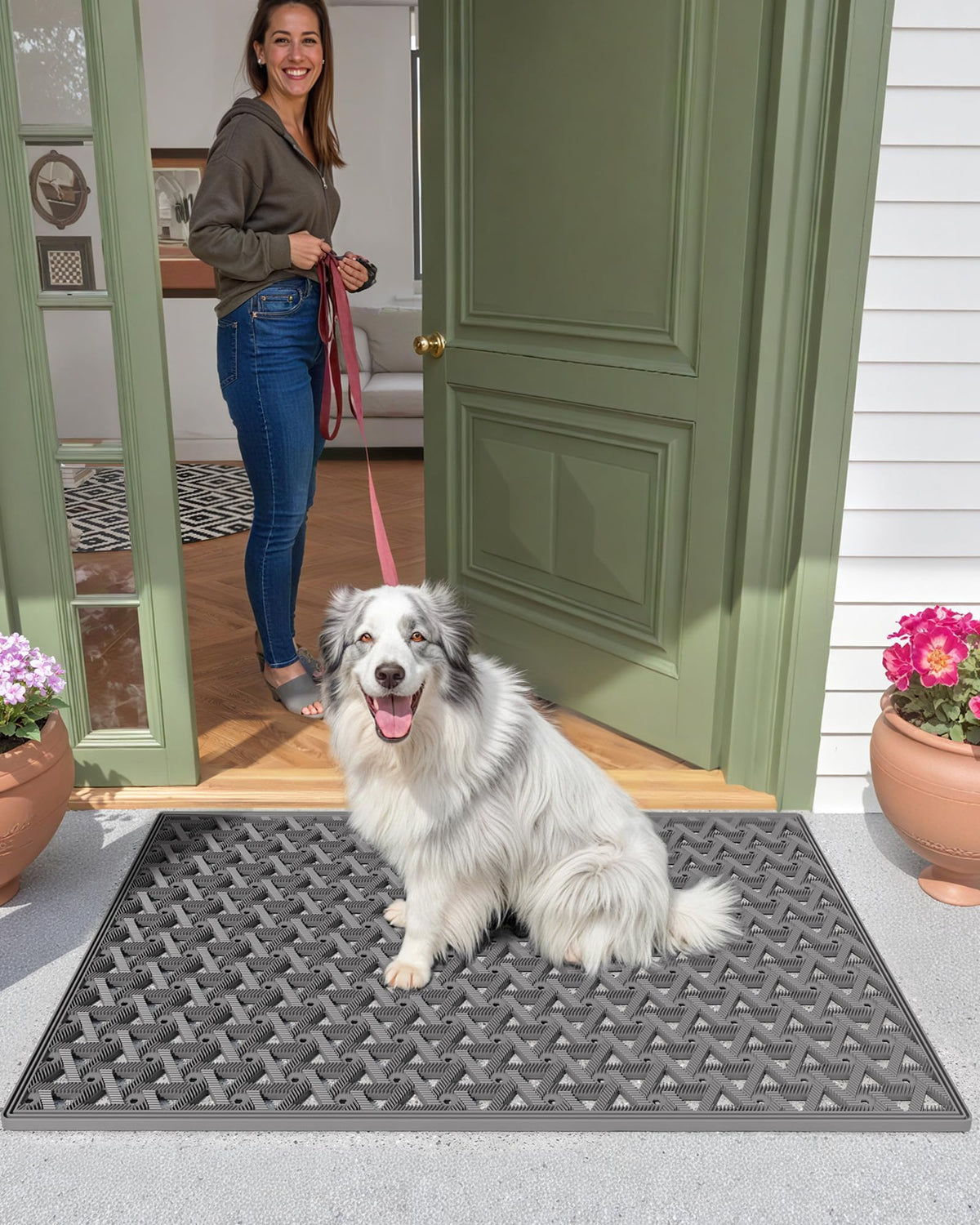 Color&Geometry front door usage suits patios and mudrooms for daily entry