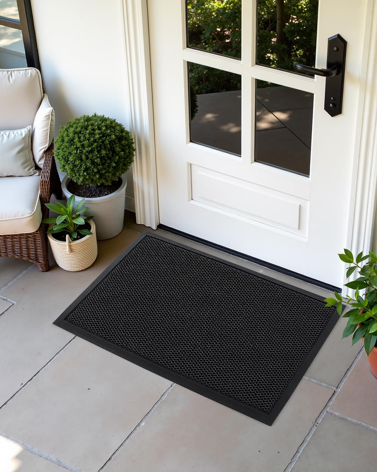 Color&Geometry 24x36 inch mat complements black and grey entryways.