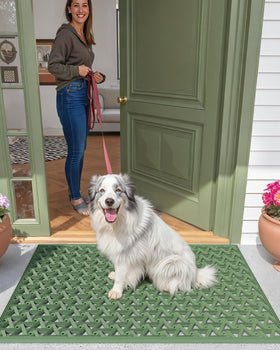Color&Geometry non-slip back door mat stays in place.
