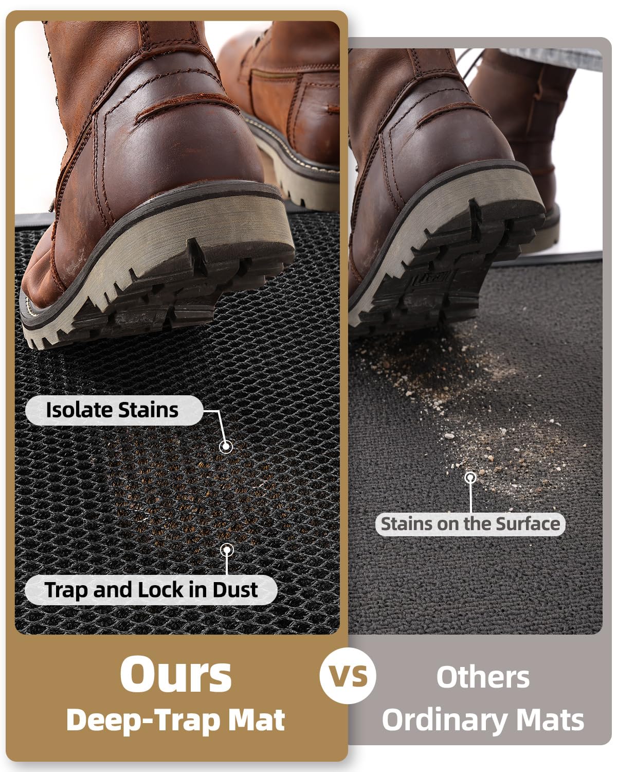 Color&Geometry robust rubber backing provides reliable grip in wet conditions.