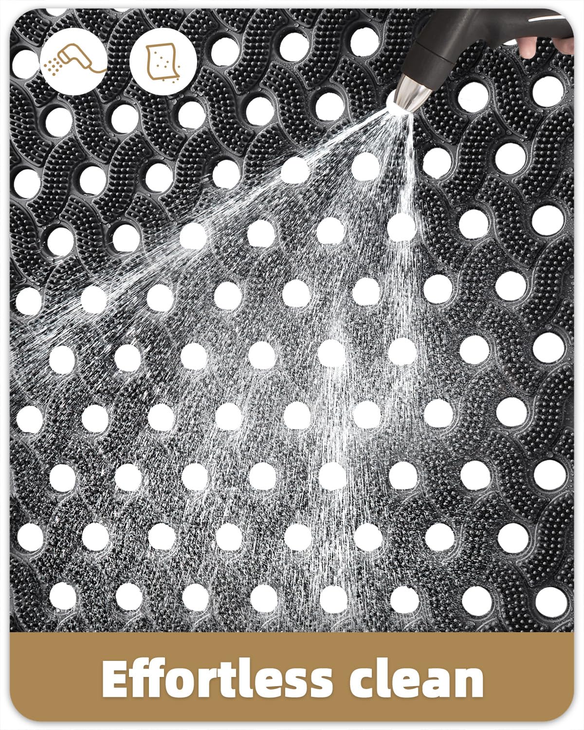 Color&Geometry gentle wave texture cleans shoes while massaging bare feet.