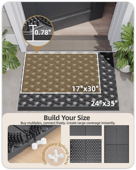 Color&Geometry Stormproof Mat side texture close-up highlights raised scraping texture for clean shoes