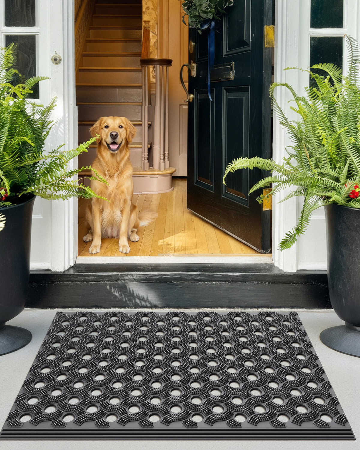 Color&Geometry Stormproof Mat size 24x36 inches suitable for spacious entrances
