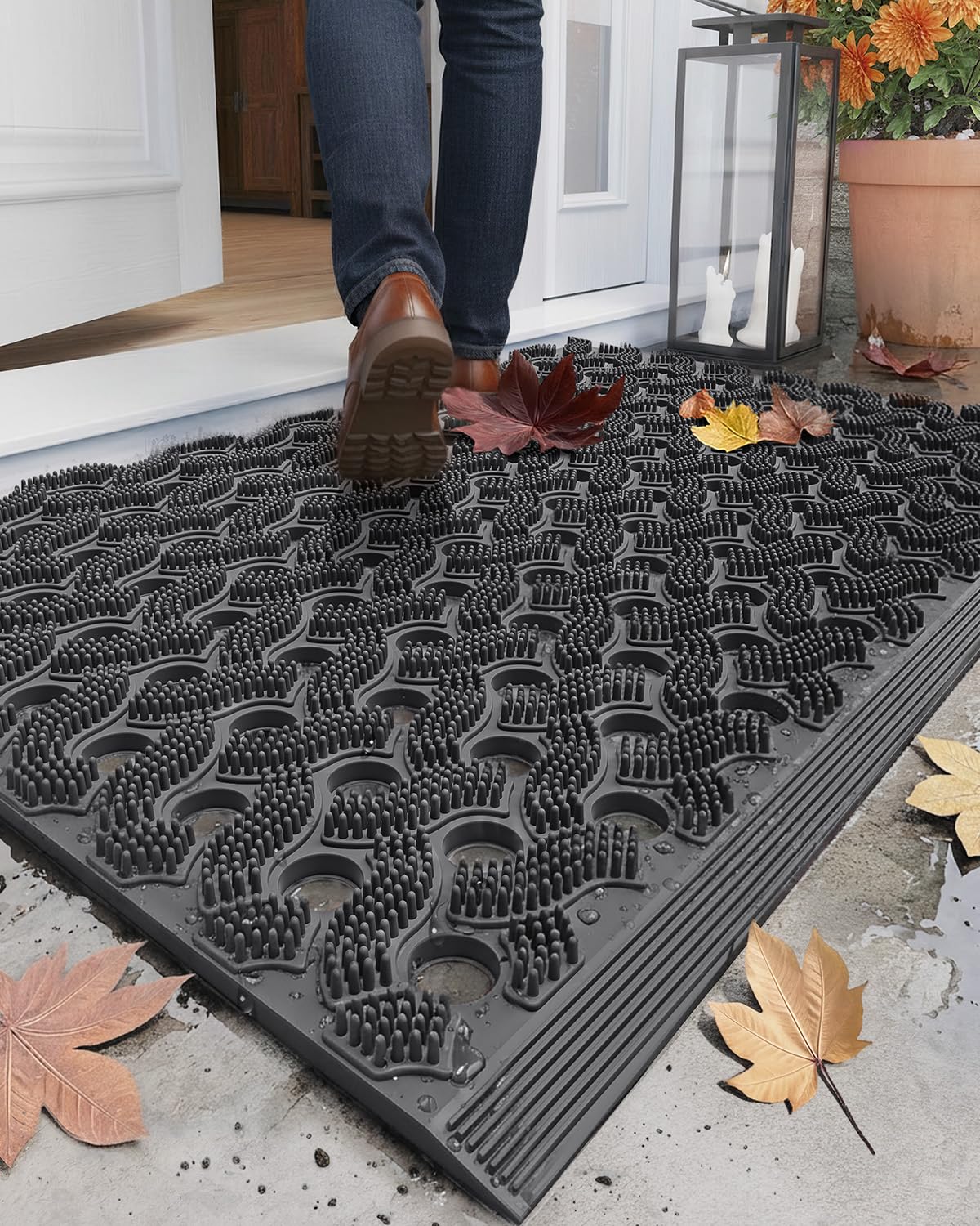 Color&Geometry super heavyweight TPE mat front view for durable outdoor use in all weather.