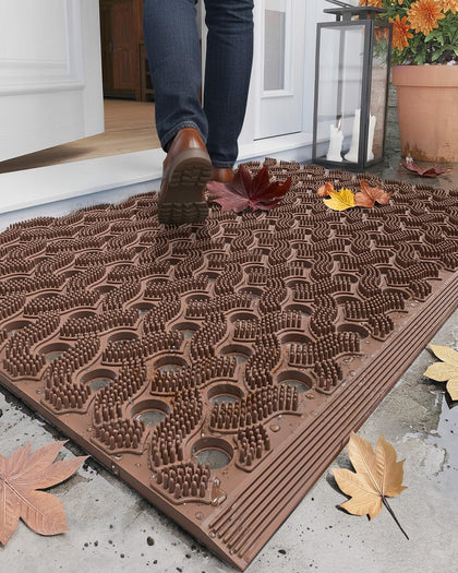 Color&Geometry Super Heavyweight TPE Stormproof Welcome Mat front view, durable entry protection for mud.