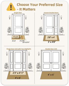 Color&Geometry ultra-thin mat with low profile fits under doors smoothly.