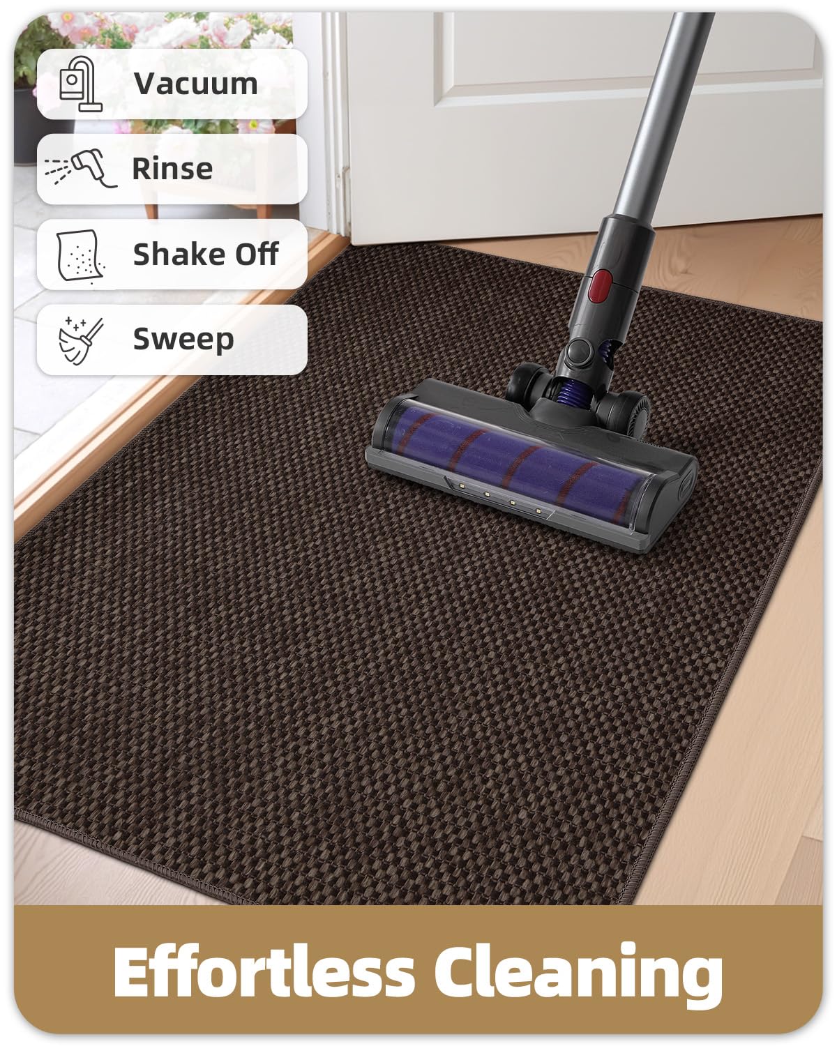 Color&Geometry doormat withstands weather and daily foot traffic.