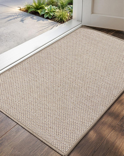 Color&Geometry ultra-thin doormat at front door improves grip and cleanliness