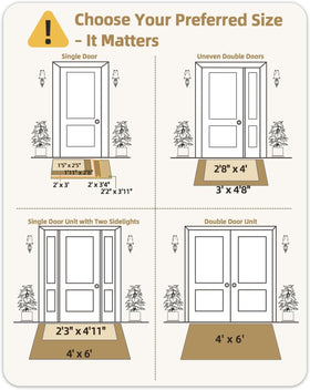 Color&Geometry ultra-thin door mat low-profile design fits under doors smoothly.