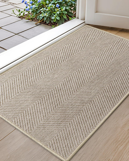 Color&Geometry Ultra Thin Door Mat 32x48 with non-slip bottom for safe entryways