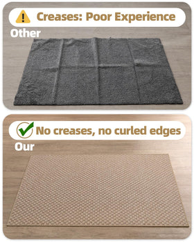 Color&Geometry washable dirt trapper rug dries quickly after outdoor use.