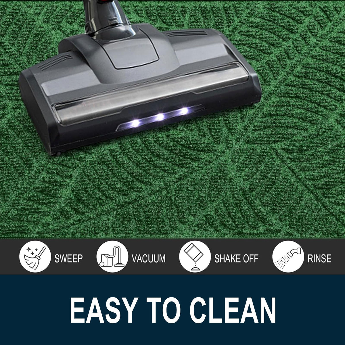 Easy cleaning with vacuum, sweep, or hose rinse for quick refresh.