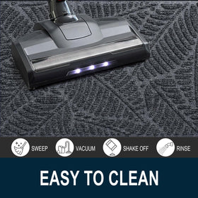 Colorxy doormat easy to clean with vacuum, hose, or air-dry.
