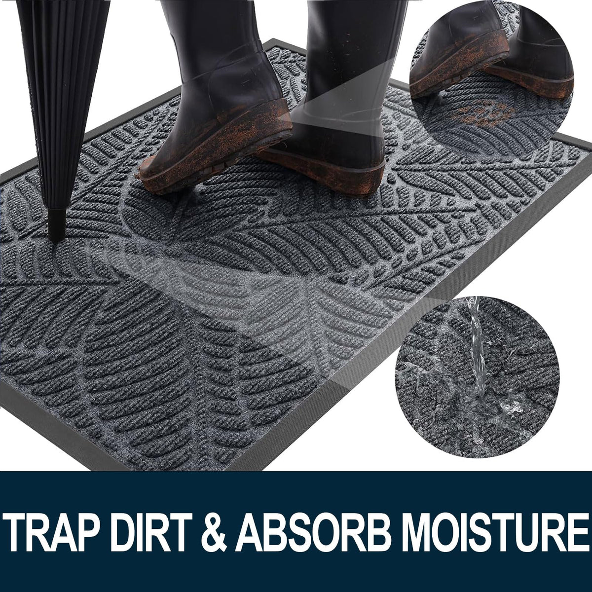 Colorxy doormat non-slip backing for safe entryways.