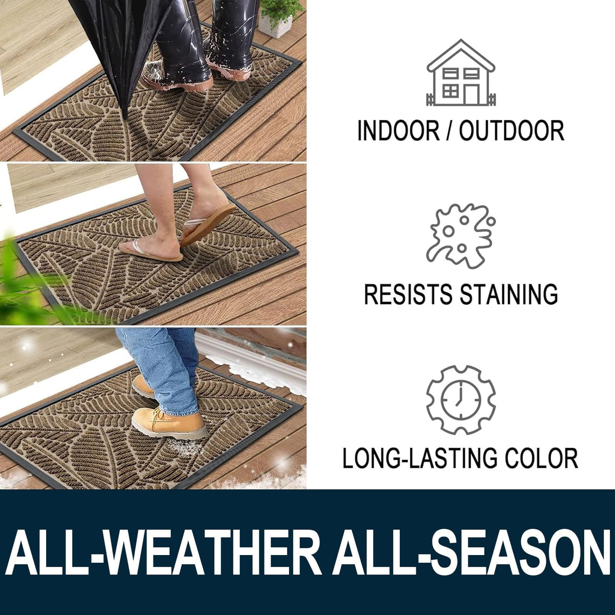 Colorxy easy-clean door mat rinses quickly and dries