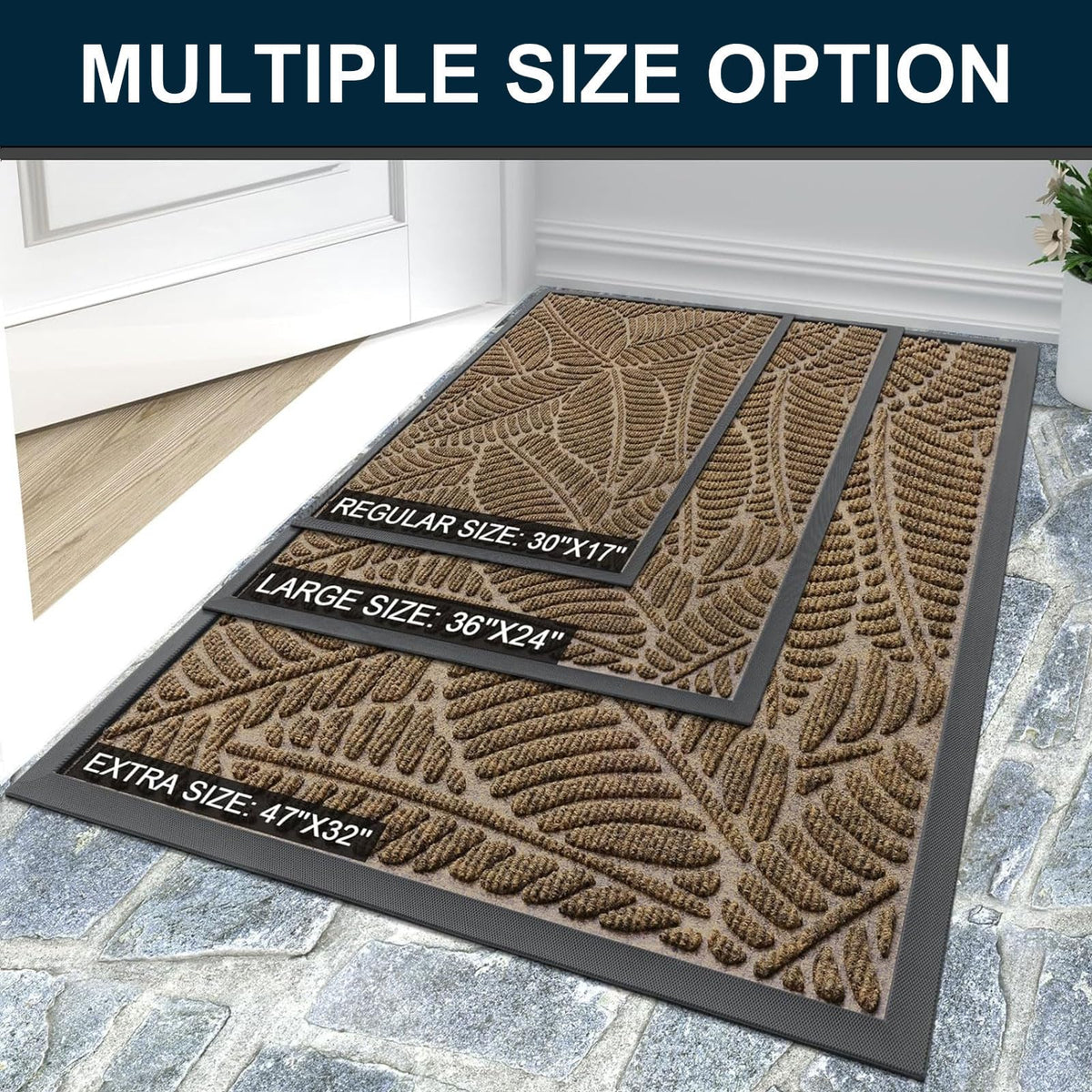 Colorxy low-profile doormat glides under doors without sticking