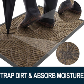 Colorxy natural rubber backing door mat prevents slipping at entryways