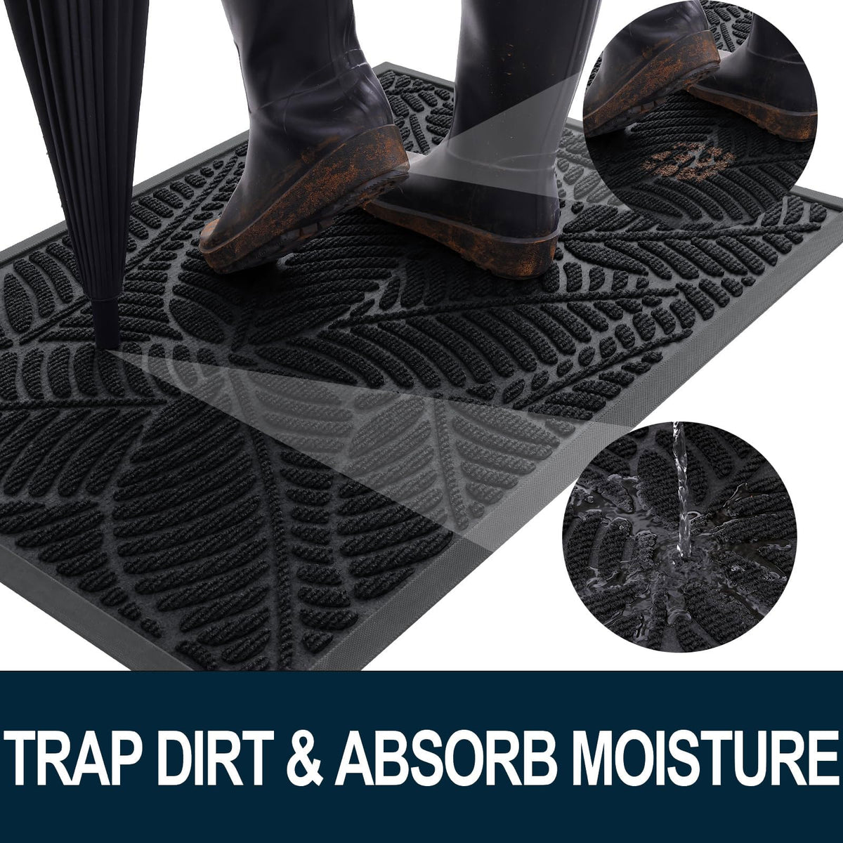 Colorxy natural rubber backing provides non-slip grip for safe entry and exit.