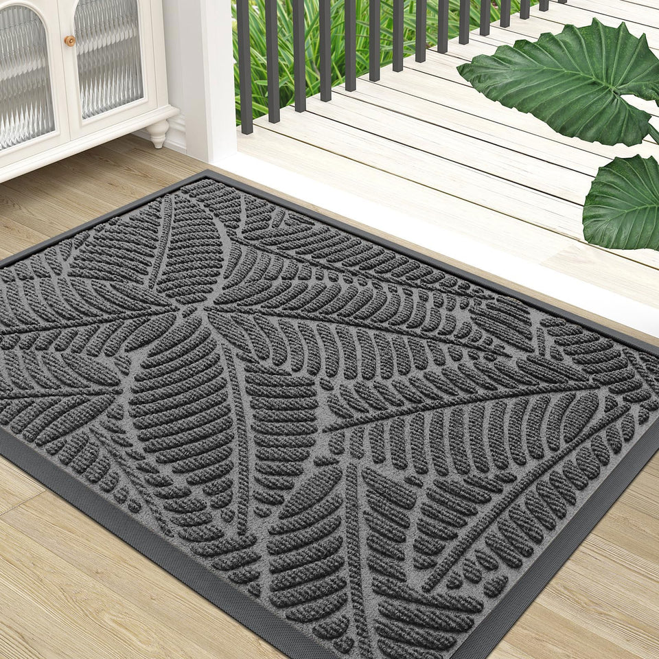 Colorxy waterproof doormat at the front entrance with dirt-catching texture for cleaner entry.