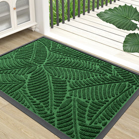 Colorxy Waterproof Doormat at the front entry showing moisture absorption and green hue.