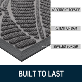Colorxy woven polyester top captures dirt and moisture at the threshold.