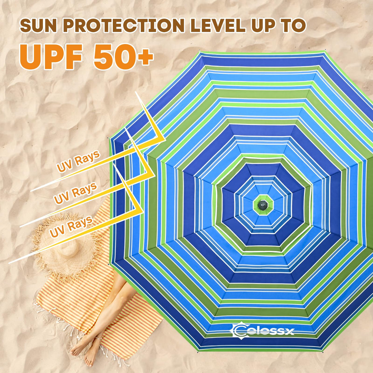 Colossx UV shield UPF 50+ for sun protection during outdoor lounging.
