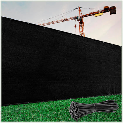 ColourTree 4x50 black fence privacy screen blocks view for backyard privacy.