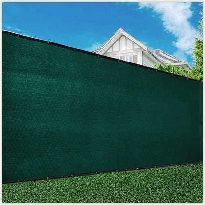 ColourTree 8' x 50' green fence screen on a fence enhances privacy and curb appeal.